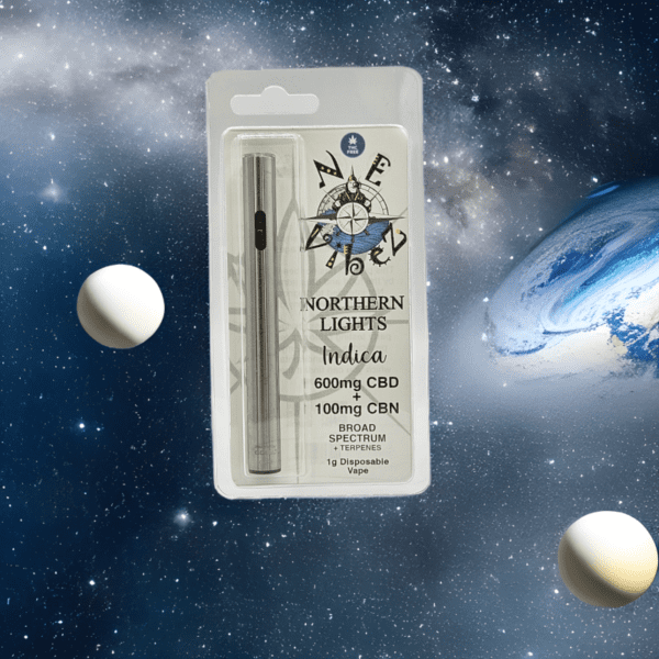N.E. Vibez - 1 Gram CBD + CBN Broad Spectrum Sleep Vapes - Northern Lights