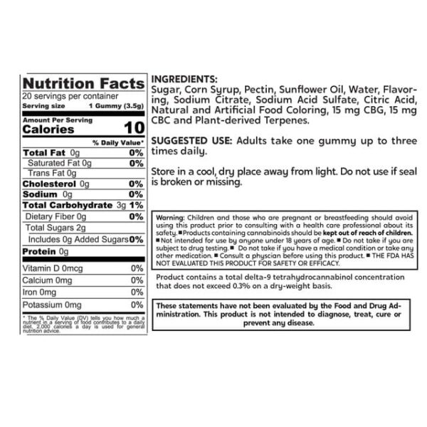 CBG + CBC Gummies - Fruit Punch